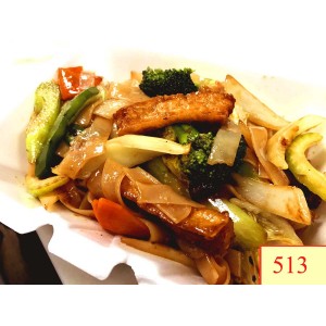 513. HỦ TIẾU XÀO RAU CẢI ĐẬU HỦ - STIR FRIED RICE NOODLE WITH TOFU & MIXED VEGETABLES